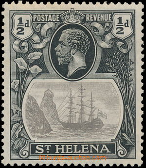 180350 - 1922 SG.97b, Jiří V. , Znak kolonie 1/2P černá, chybotis