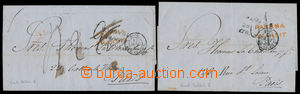 180382 - 1855 PANAMA, two prephilatelic letters to Paris, sent from B