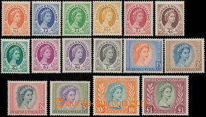 180383 - 1954 SG.1-15, Alžběta II. 1/2P-£1; kompletní série,