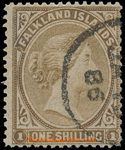 180392 - 1878-1889 SG.4, Viktorie 1Sh žlutohnědá bez průsvitky; l