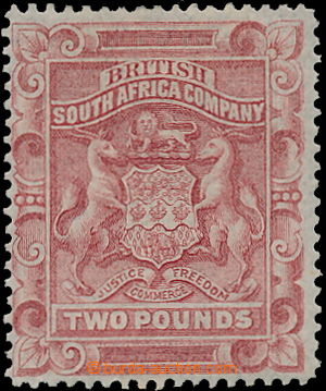 180409 - 1892 SG.11, Coat of arms £2 pink red; very nice quality