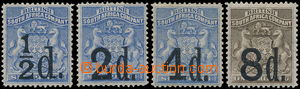 180410 - 1892 SG.14-17, Znak 6P(3x) a 1Sh s přetisky nových nominá