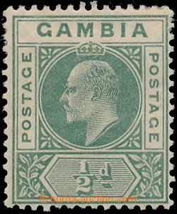 180416 - 1902-1905 SG.45a, Edvard VII. 1/2P modrozelená, průsvitka 