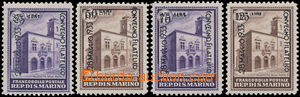 180469 - 1933 Mi.198-201, overprint set Postal building 25C/2.75L - 1