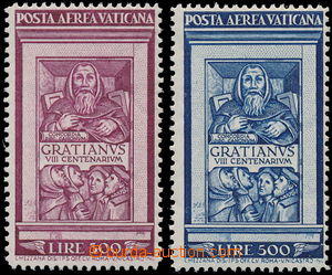 180494 - 1951 Mi.185-186, 800. výročí Decretum Gratiani 300L a 500