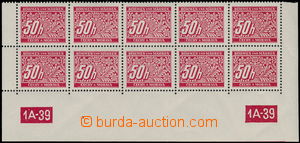 180500 - 1939 Pof.DL6, Postage due stmp 50h red, the bottom bnd-of-10