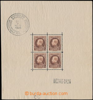 180524 - 1924 Mi.186Klb., King Albert I. 5F, issued for philatelic ex