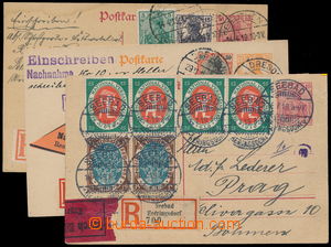 180526 - 1916-19 sestava 3ks R-dopisnic Germania 7½ a 10Pf adres