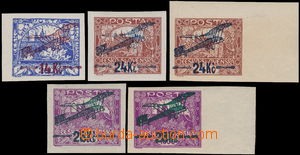 180595 -  Pof.L1-L3, I. provisional air mail stmp., comp. 5 pcs of, v