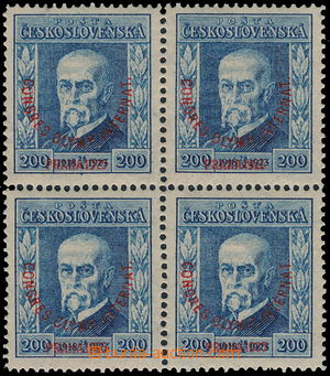 180601 - 1925 Pof.182, Olympic Congress 200h blue, as blk-of-4; exp. 