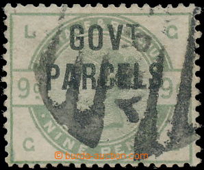 180620 - 1883 SG.O63, Official 9P green GOVT/ PARCELS.; very nice pie