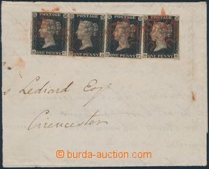 180647 - 1840 dopis s SG.2 Penny Black TD 9, 2-páska + 2ks, písmena