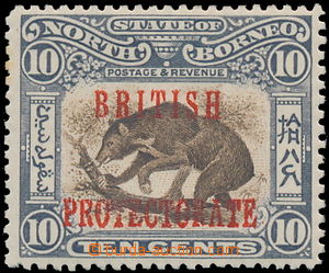 180656 - 1901 SG.134c, Medvěd 10C s přetiskem BRITISH PROTECTORATE,