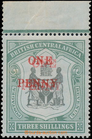 180661 - 1897 SG.53c, BCA Coat of arms 3Sh black / green with provisi