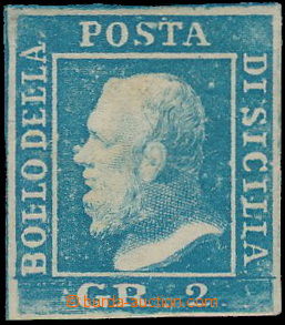 180718 - 1859 Sass.7g, Ferdinand II., 2Gr světle modrá, označeno 7