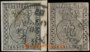 180729 - 1852 Sass.2a, 3b, Znak, 10C a 15C, tzv. široké meandry na 