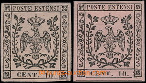 180738 - 1852 Sass.9, 9a, Znak 10C růžová a jasně růžová, bezv