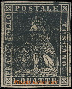 180749 - 1857 Sass.10, Lev 1 Quattrino černá, nahoře 1mm prasklink