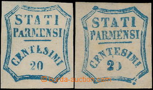 180764 - 1859 GOVERNO PROVVISORIO  Sass.15e,15d, Stati Parmensi 2 pcs
