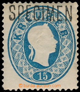180774 - 1897 Novotisk 15Kr modrá emise 1861 vydaný r. 1884 s přet