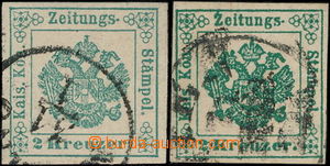 180778 - 1853 Novinová kolková známka Ferch.1, Znak 2Kr modrozelen