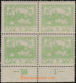 180845 -  Pof.3A, 5h light green, the bottom block of four with nepř