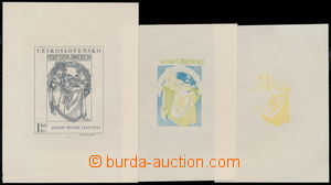 180873 - 1968 PLATE PROOF  Pof.1732, Art - A. Mucha 1,60Kčs, 3 pcs o