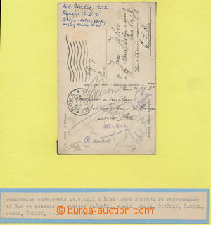 180914 - 1931 FOOTBALL/ postcard Kolosea sent from Rome, on reverse s