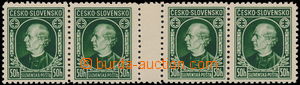 180940 - 1939 Alb.NZA1N M(4)B, unissued 4-stamps horiz. gutter Hlinka