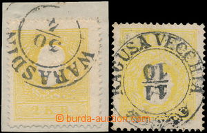 180959 - 1859 Mi.10II, FJI 2Kr žlutá, obě II. typ, 2ks s téměř 