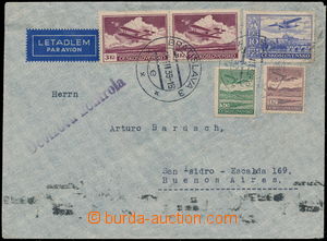 180968 - 1939 airmail letter to Argentina, franked with. Czechosl. ai