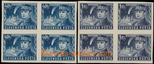 180983 - 1939 Sy.NZ34, NZ36, Štefánik 40h blue and 1Ks violet; comp