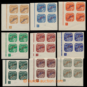 180992 - 1939 Sy.NV1-9, Newspaper stamps 2h-1Kč, selection of L bott