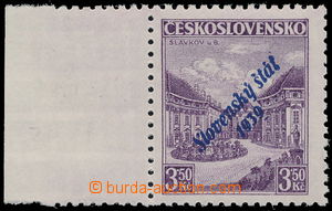 180996 - 1939 Sy.19b, Slavkov 3,50Kč modrý přetisk, s levým okraj