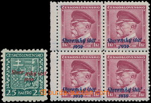 181003 - 1939 Sy.5VV, 12VV, Znak 25h zelená, zvrásněný papír + p