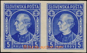 181030 - 1939 Alb.25N, Hlinka 5h modrá, nezoubkovaná vodorovná 2-p