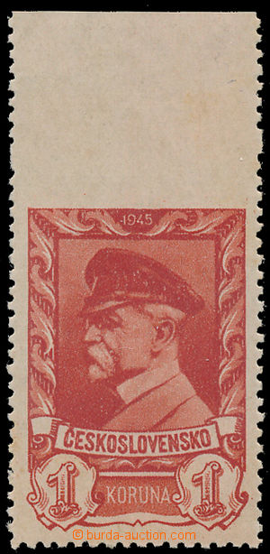 181048 - 1945 Pof.385 VV, Moskevské 1K červená, krajový kus s vyn