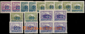 181065 - 1922 DL16-DL28, Postage Due - overprint issue Hradcany, vari