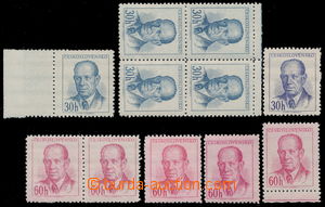 181111 - 1953 Pof.740B-741, Zápotocký 30h and 60h, value 30h three 