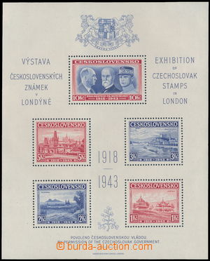 181182 - 1943 AS1, Londýnský aršík; kombinace desek DD (podle Mer