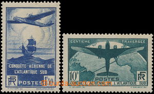 181297 - 1936 Mi.326-327, 100. flight over Atlantic ocean 1,50Fr and 