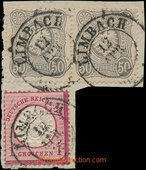 181314 - 1875 Mi.19,36A(2x), Znak - Velký štít 1 Groschen ve smí