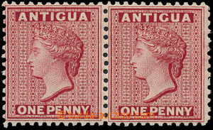 181378 - 1884 SG.24, pair Victoria 1P carmine red, perf 12, wmk CA; p
