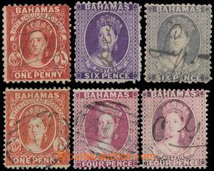 181381 - 1863-1877 SG.25, 30, 31, 35, 36,  Viktorie Chalon Head 1P, 6