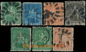 181382 - 1861-1870 SG.21, 23, 32, 34, 43, 43b, 45, Britannia (Perkins