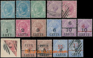 181392 - 1865-1891 SG.1, 5, 16, 25b aj., Viktoria (De La Rue), od prv