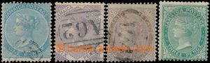 181393 - 1860-1870 SG.1, 5, 6b, 10, Viktorie 1P světle modrá, 6P ma