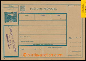 181409 - 1920 Pof.CPP4A, celá poštovní průvodka, český, nahněd