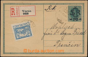 181423 - 1919 CDV1, Velký monogram - Karel 10/8h, použitá na Slove