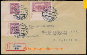 181446 - 1930-35 VOLOVEC and MUKACHEVO, comp. 2 pcs of Reg letters wi